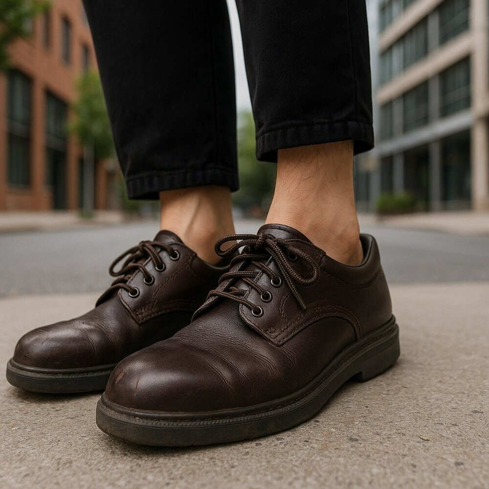 Hush Puppies Zero G Glen Derby-Lace Up Brown Plain Toe Leather Oxford Mens 10.5